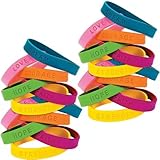 Fun Express Inspirational Sayings Bracelets (24 pieces) (Assorted Colors)
