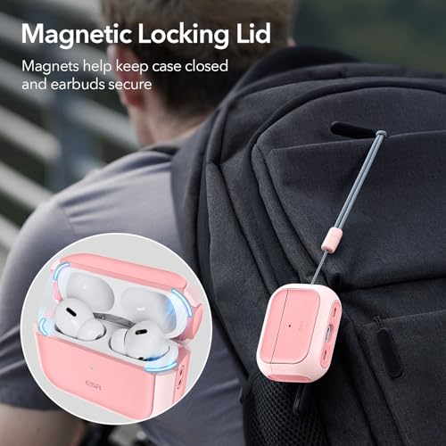 Image of ESR for AirPods Pro 2 Case, Compatible with MagSafe, Pink