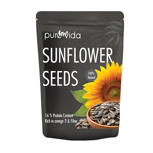 Image of Purevida Sunflower Seeds 200gm | Nutrient-Rich Superfood for Heart & Skin Health | High in Vitamins, Minerals & Healthy Fats | Natural, Gluten-Free | Perfect for Snacking, Salads, Baking & Smoothies