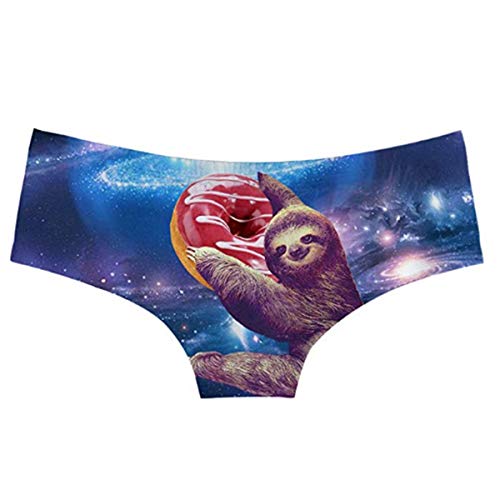 Women Lingerie, Sleep & Lounge Cotton Shorts Panties Briefs 3D Print Fun Funny Elastic Pull Up Xxxl (Xx-Large/Xxx-Large, A-Sloth) #TOP1
