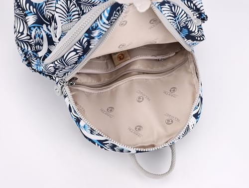 Image of Pealwel Mini Backpack Purse for Women,Small Nylon backpacks for Ladies Backpacks Women Anti Theft Travel Bag (Flower Flower)