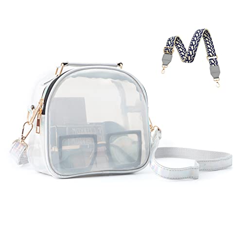 ONEGenug Clear Bag Stadium Approved with 2 Shoulder Straps Clear Purse for Women&Men, Crossbody transparent Bag for Concerts Sports Events Festivals