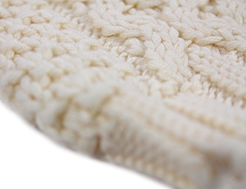 Patrick Francis Irish Celtic Aran Knit Kids Bobble Hat with Shamrock Design3