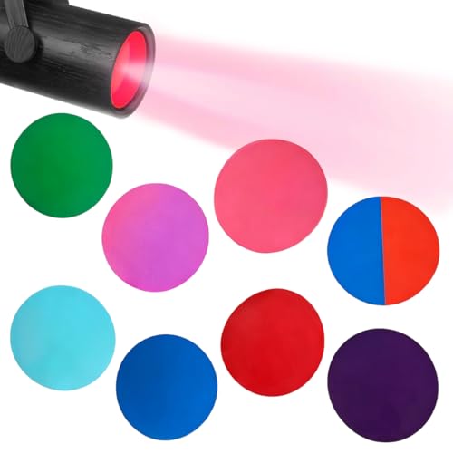 Quesuc 8 Pièces Film Attenuer Lumiere Led Film Gélatine Correction Couleur Auto-Adhésif Pvc Filtre Pour Lampe Led Spot Lumière D'Ambiance