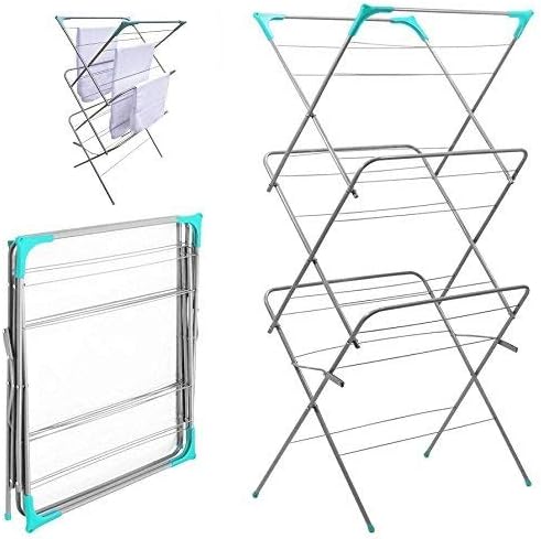 3 Tier Clothes Airer Laundry Dryer Concertina Indoor Outdoor Patio Horse Towel