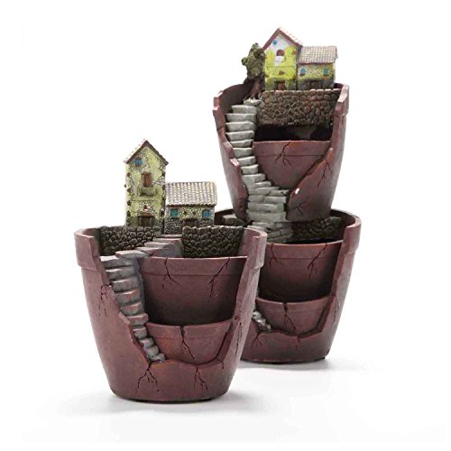 Vencer Creative Plants Pot - Flowerpot Combination Resin Succulent Plant Pot (City Of Sky),Vf-008 #TOP5