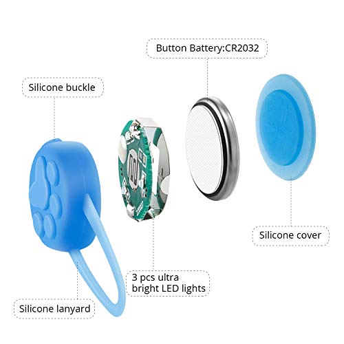 iPobie 5 Stück Leuchtende Hundeanhänger, Sicherheitshalsband aus Silikon, LED-Anhänger, Blinklicht, für Läufer, Nachtwanderungen