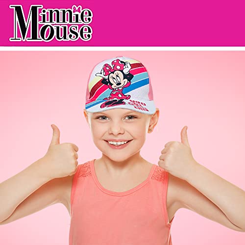 Disney Minnie Mouse Toddler Girls Pink Baseball Cap - Many Styles - Ages 2-4 Years - Adjustable Velcro Closure (Rainbow Minnie)4