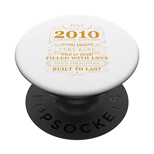 Regalo de cumpleaños 13 años retro vintage julio 2010 PopSockets PopGrip Intercambiable