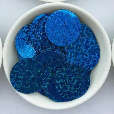Cekiny do szycia rzemieślniczego, 60 szt. 25 mm PVC płaskie okrągłe luźne cekiny s szycie ślubne rzemiosło taniec brzucha sukienka akcesoria(Dark Blue)