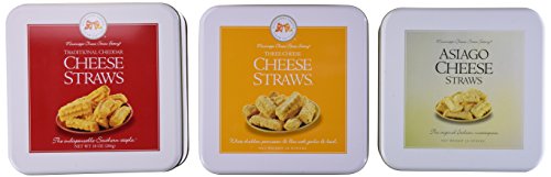 Mississippi Cheese Straw Factory Three Gift Tin Cheese Straw Assortment: Traditional Cheddar, Three-Cheese and Asiago, 30oz Mississippi Cheese Straw Factory Three Gift Tin Cheese Straw Assortment: Traditional Cheddar, Three-Cheese and Asiago, 30oz