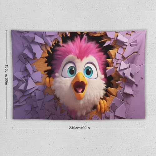 Tenture poulet mignon en impression 3D textile avec finitions soignées