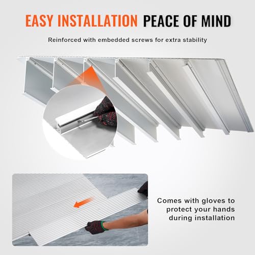 VEVOR Door Threshold Ramp, 2\" Rise Door Ramp for Wheelchairs, Aluminum Door Entry Ramp for Doorways Rated 800 lbs Load Capacity, Adjustable Threshold Ramp for Wheelchairs, Scooters, and Power Chairs