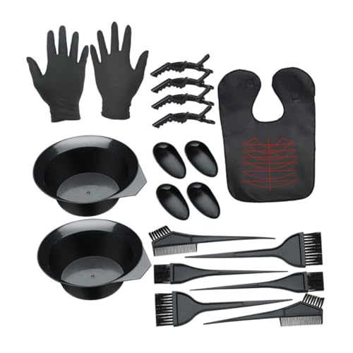 SOESFOUFU Complete Hair Dyeing Set 19pcs Hair Coloring Kit Brush Bowl Cape and Ear c