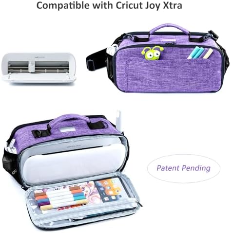 IMAGINING Carrying Case Compatible with Cricut Joy Xtra, Cricut Joy Xtra Carrying Bag with Pockets for Cricut Accessories, Cricut Tools, Front and Back Side Full Open