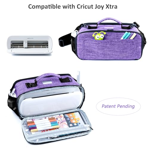 IMAGINING Carrying Case Compatible with Cricut Joy Xtra, Cricut Joy Xtra Carrying Bag with Pockets for Cricut Accessories, Cricut Tools, Front and Back Side Full Open