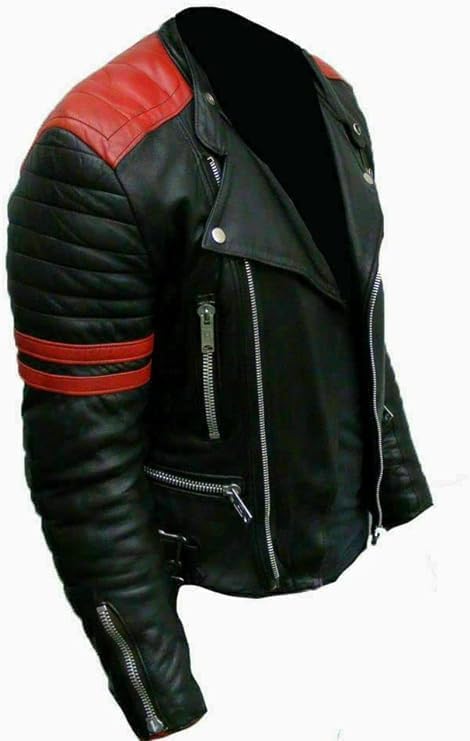 FIT WEAR Mens Leather Jacket - Men's Vintage Motorcycle Leather