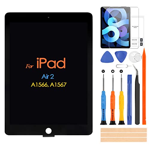 📱【Qualità Garantita】: Schermo LCD sostitutivo di alta qualità per iPad Air 2, visualizza le immagini in modo più chiaro e fedele. Ogni schermo è stato testato prima della spedizione con test di alta e bassa temperatura, vibrazioni e altri test di invecchiamento dal team QC. Si avvicina il più possibile a un nuovo schermo originale.