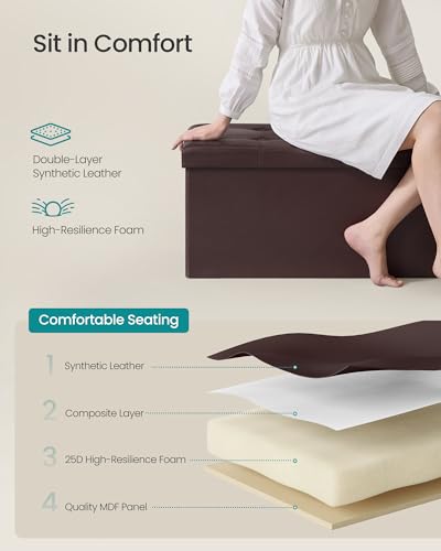 image for SONGMICS MAZIE Collection - 43 Inches Folding Storage Ottoman Bench, O