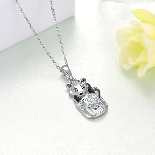 Opossum Necklace 925 Sterling Silver Possum Gifts Cute Animals Jewelry Gifts for Women3