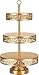 Amalfi Decor 3 Tier Dessert Cupcake Stand, Large Pastry Candy Cookie Tower Holder Plate for Wedding Event Birthday Party, Round Metal Pedestal Tray, Gold