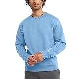 Champion Men's Crewneck Fleece Sweatshirt, Standard Fit, Midweight, C Logo, Available in Regular and Big & Tall, Swiss Blue - C Logo, Large