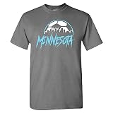 Xtreme Apparrel Minnesota Soccer Skyline Men's Fan T-Shirt (Charcoal Shirt, S)