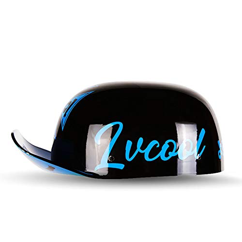 Casco de motocicleta media cara DOT aprobado, unisex adulto ligero cara abierta motocicleta hombres y mujeres sombreros para motocicleta Cruiser Chopper ciclomotor conducción ATV