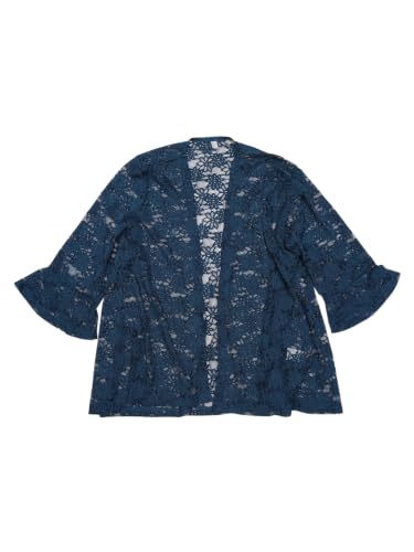 Image of Agnes Orinda Women Plus Size Open Front Lace Cardigans | 3 /4 Bell Sleeve Sheer Formal Bolero Shrugs Lightweight Lace Floral Crochet Cover Up