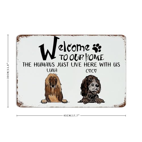 Plaque rétro en métal décoration pour salon et jardin panneau humour animaux domestiques