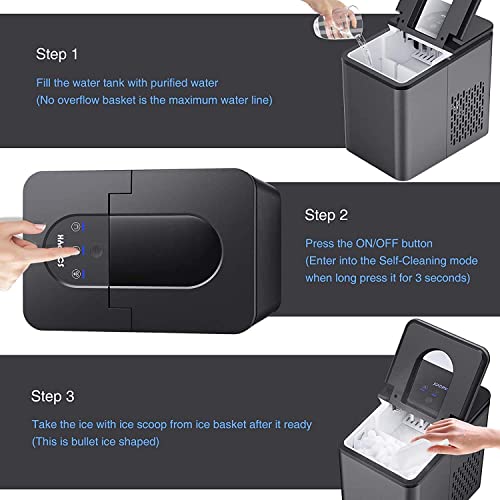 Soopyk Ice Maker Countertop, Portable Ice Make 27 Lbs In 24 Hrs - 9 Ice Cubes Ready In 5-7 Mins, Ice Maker Machine With Self- Cleaning Function With Ice Scoop And Basket #TOP3
