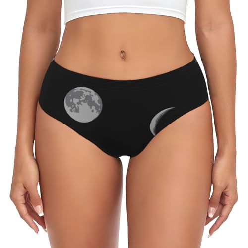 asbwuo Waxing Waning Moon1 Print Damenunterwäsche, weiche Slips, atmungsaktive Damenhöschen, sexy Dessous