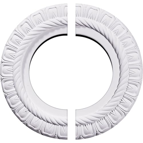 Ekena Millwork 10 5/8"OD x 5 3/4"ID x 1/2"P Claremont Ceiling Medallion, Two Piece (Fits Canopies up to 7")