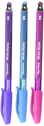 Paper Mate InkJoy 100 Stick Stylus Ballpoint Pens, 1.0 mm, Assorted, 3 per Pack