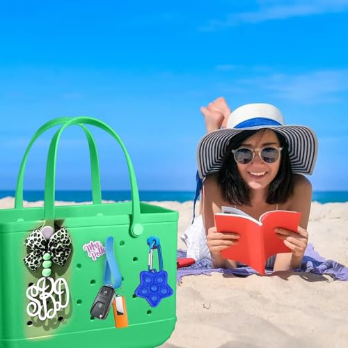 Xzyden Lot de 4 crochets accessoires compatibles avec Bogg Bag, mousqueton, porte-clés, compatible avec les petits et grands sacs de plage, bleu, XL – vue 4