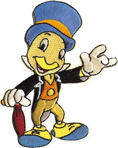 Jiminy Cricket Disney's Pinocchio Movie Character Iron On Applique Patch