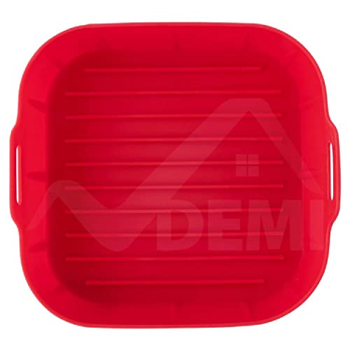 Panela de silicone Air Fryer, 16x16cm, substituição de forros de papel, cesta quadrada de silicone p