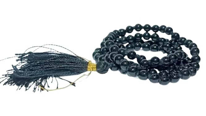 Gemstone Industry Spiritual Hakik Stone Original Certified Mala 108 Beads Shani Japa Mala Sulemani Hakik Stone Mala Akik Mala Black Agate Rosary Kala Hakik Mala Solemani Hakik Mala सुलेमानी काला हकीक