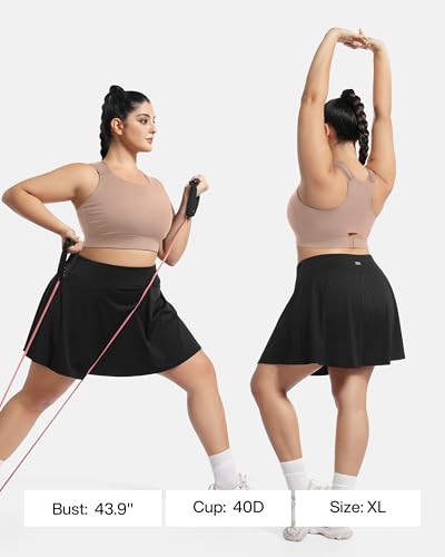 Image of Plus Size Sports Bras Medium-High Support Adjustable Racerback High Neck Wireless Everyday Workout Running Bra for Women