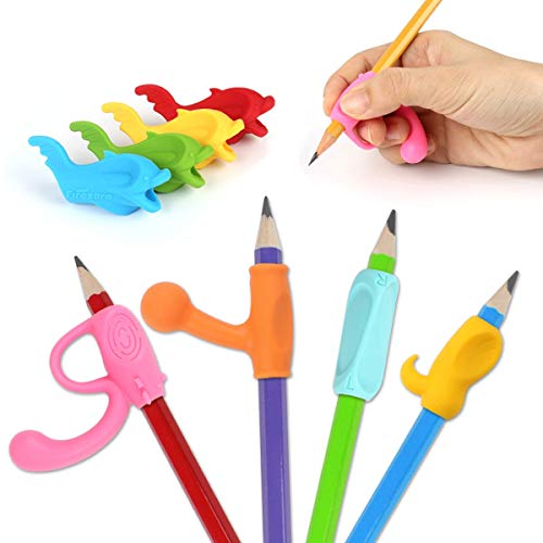 Firesara Potloodgrepen, originele ergonomische penhouder Claw correcte handtekening houding in 4 weken voor kinderen, kleuterschool volwassenen speciale behoeften Righties of leefties (8 stuks)