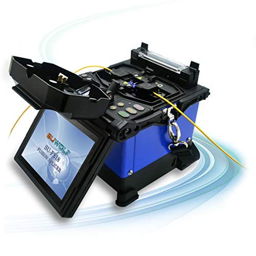 SUWOLF 5" LCD High Precision Fiber Optic Fusion Splicer Machine for SM, MM, NZ-DS, EDF Fibers with Optical Fiber Cleaver and Automatic Focus Function(SU-FS18)