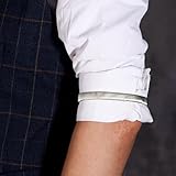 Haluway 4 Pcs Adjustable Elastic Shirt Sleeve Holders, Anti-slip Metal Armbands for Long Sleeves Black, Silver - Image 7