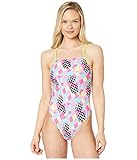  Speedo Print Turnz Fixed Back One-Piece Pink/Turquoise 24