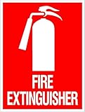 HMAEXT Fire Extinguisher Warning Sign Aluminum 12x8 inch Decor for Bar Pub Home Building Indoor Fire Safety High Visibility Easy Install Wall Mount