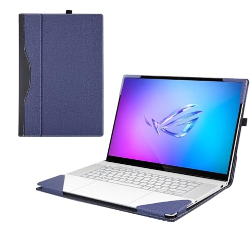 RUNMEIJIA Laptop Cover Case Only for ASUS ROG Zephyrus G16 (2024~2026) 16" [not Compatible with Any Other Model] .2-in-1 PU Leather Detachable Notebook Sleeve Computer Bag Protective (Blue)