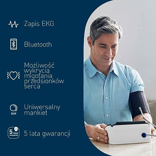 OMRON Complete  inteligentny miernik ciśnienia krwi i EKG do pomiaru ciśnienia krwi i kontroli AFib (migotanie wstępne) w domu