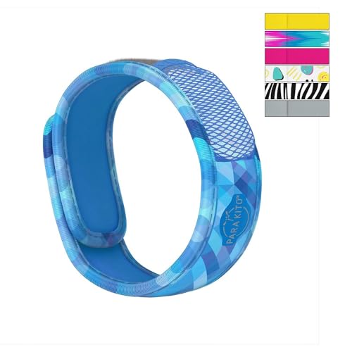 PARA'KITO Mosquito Insect & Bug Protection Wristband - Mosquito Stickers, Bug Spray Alternative - Summer Essentials, Beach Accessories, Hiking & Camping Essentials - Natural Essential Oils (Deep Blue)