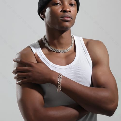 KEQAR 1 Pcs Collier pour Homme, Chaîne Rap-Hip-Hop Cubaine, Bijou Masculin Cadeau (50 cm) – vue 5