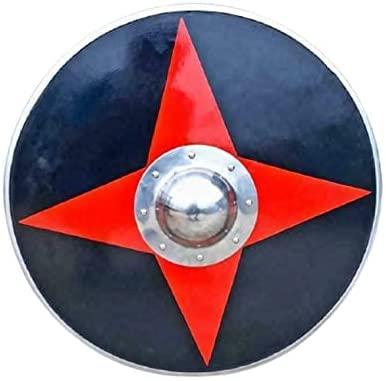 ARTIZANSTORE Medieval Knight Shield Hand Forged Viking Shield Wood & Steel