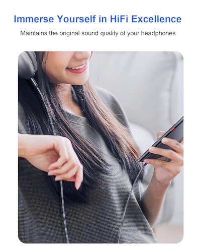 image for MORELECS Aux to USB C, 3.3ft Aux Cord to USB C Compatible with iPhone 